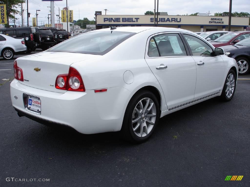 2009 Malibu LTZ Sedan - Summit White / Ebony/Brick photo #3