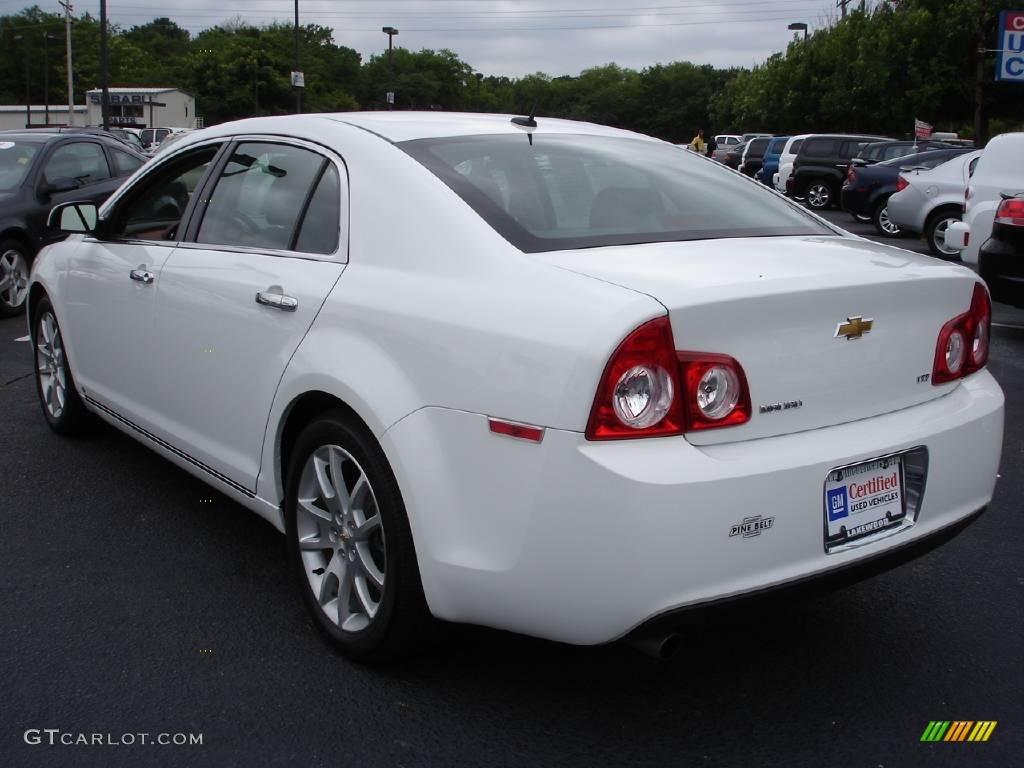 2009 Malibu LTZ Sedan - Summit White / Ebony/Brick photo #4