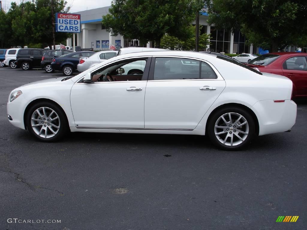2009 Malibu LTZ Sedan - Summit White / Ebony/Brick photo #5