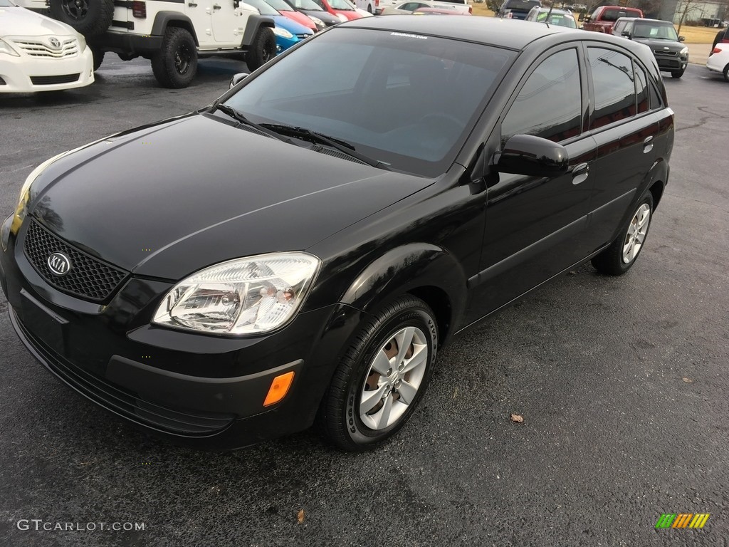 2009 Rio Rio5 LX Hatchback - Midnight Black / Gray photo #1