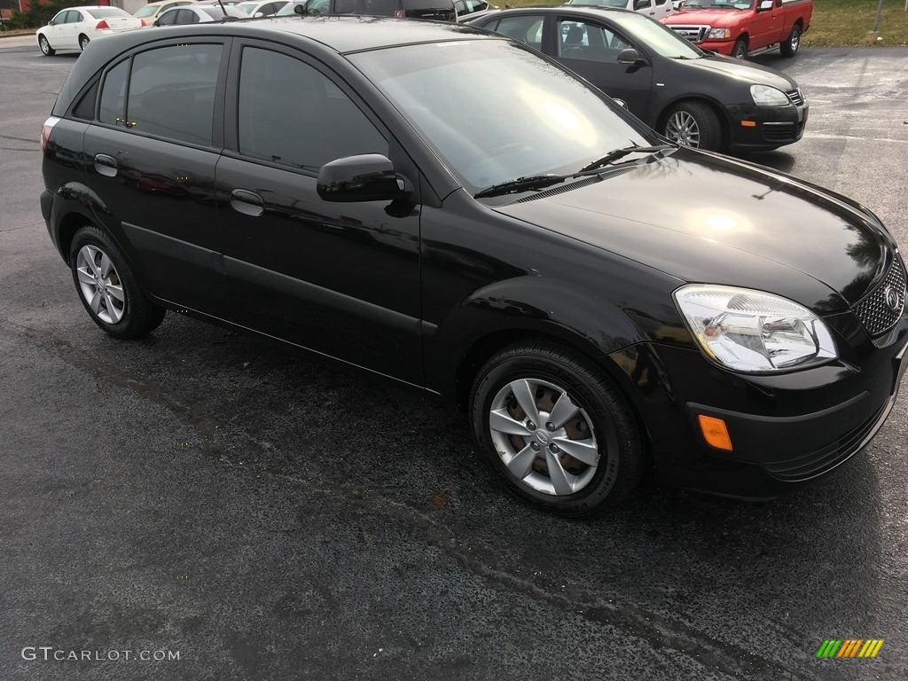 2009 Rio Rio5 LX Hatchback - Midnight Black / Gray photo #2