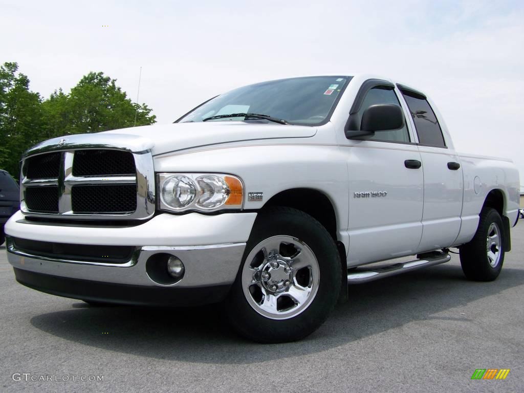 2003 Ram 1500 SLT Quad Cab - Bright White / Taupe photo #5