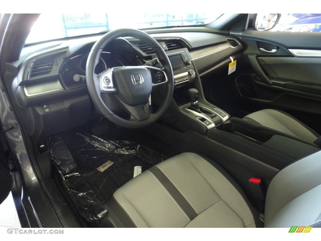 Black/Gray Interior 2017 Honda Civic LX Coupe Photo #118255887