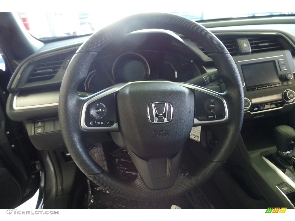 2017 Honda Civic LX Coupe Black/Gray Steering Wheel Photo #118255953