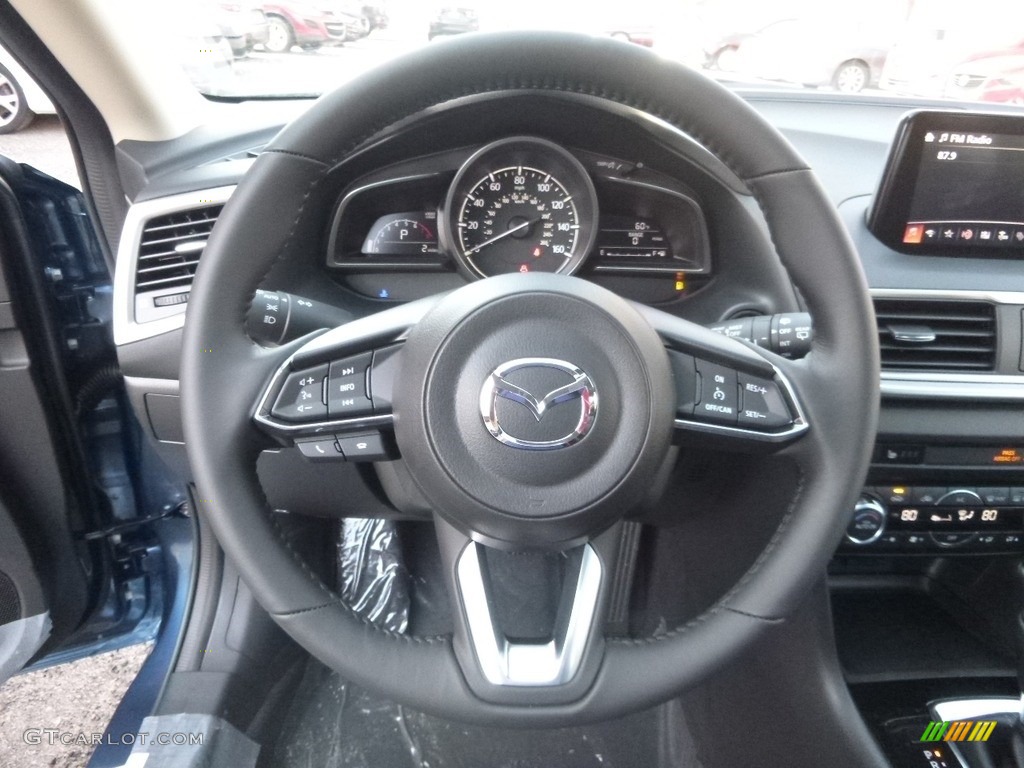 2017 Mazda MAZDA3 Touring 5 Door Black Steering Wheel Photo #118256400