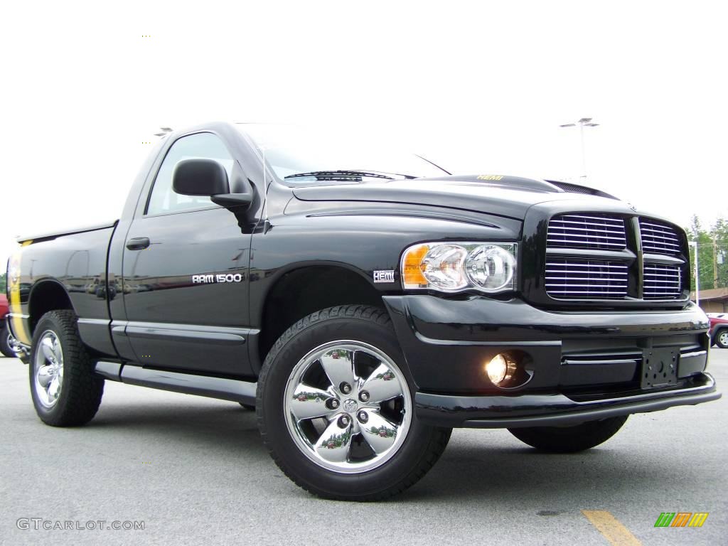 2005 Ram 1500 SLT Rumble Bee Regular Cab 4x4 - Black / Dark Slate Gray photo #1