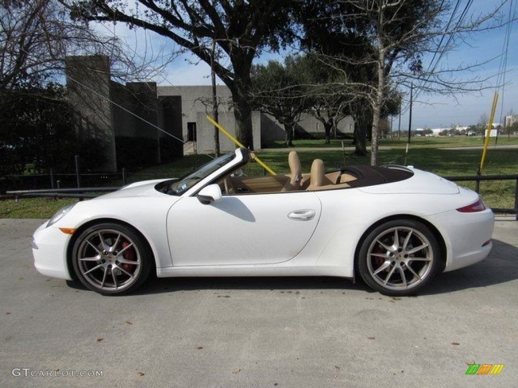 2012 911 Carrera S Cabriolet - Carrara White / Sand Beige photo #11