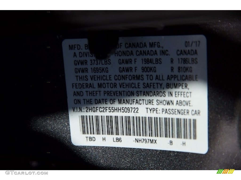 2017 Civic LX Sedan - Modern Steel Metallic / Gray photo #16