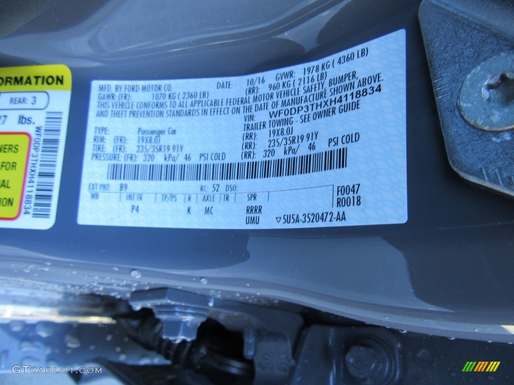 2017 Focus Color Code B9 for Stealth Gray Photo #118270752
