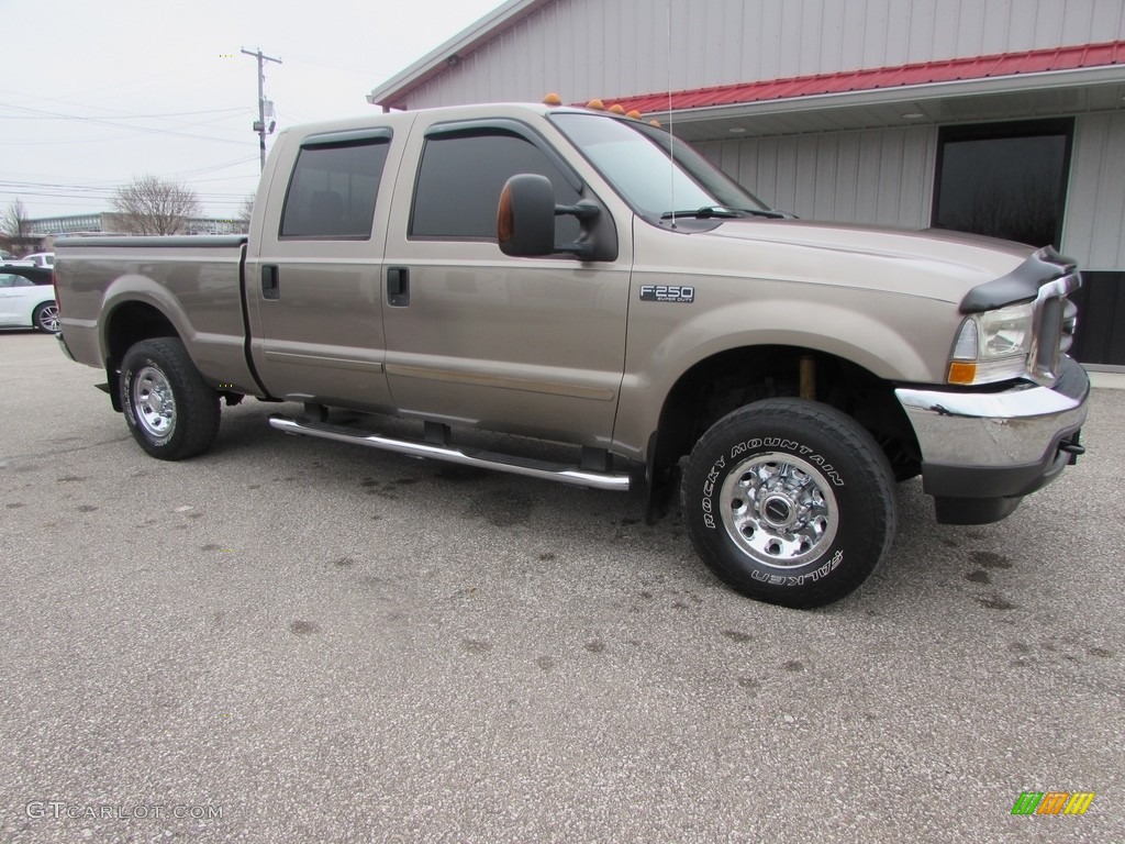 2004 F250 Super Duty XLT Crew Cab 4x4 - Arizona Beige Metallic / Medium Parchment photo #7