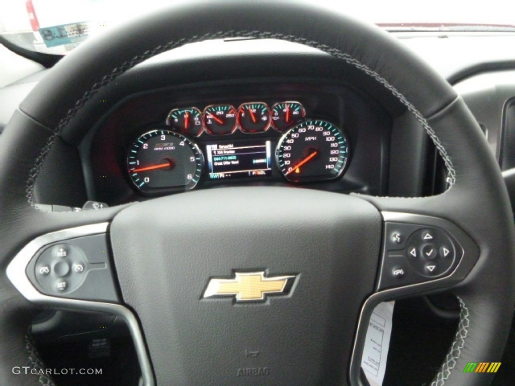 2017 Chevrolet Silverado 1500 LT Crew Cab 4x4 Jet Black Steering Wheel Photo #118278480