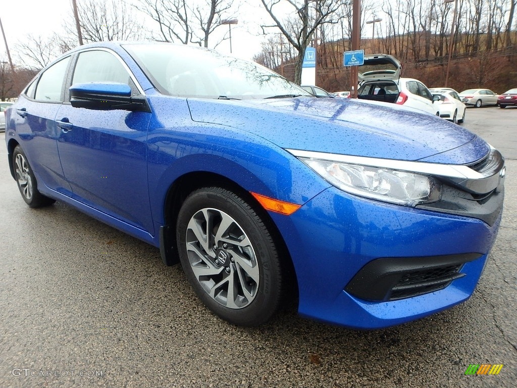 Aegean Blue Metallic 2017 Honda Civic EX Sedan Exterior Photo #118281096
