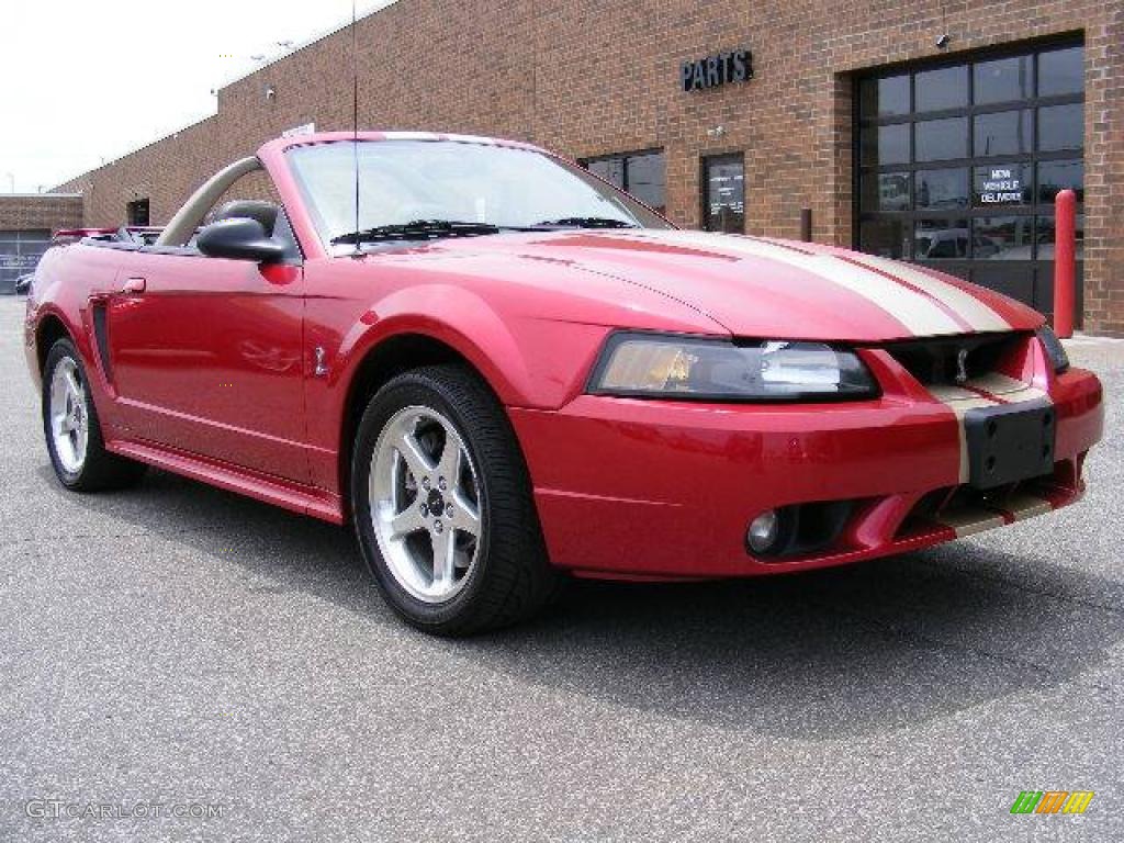 2001 Mustang Cobra Convertible - Laser Red Metallic / Medium Parchment photo #1