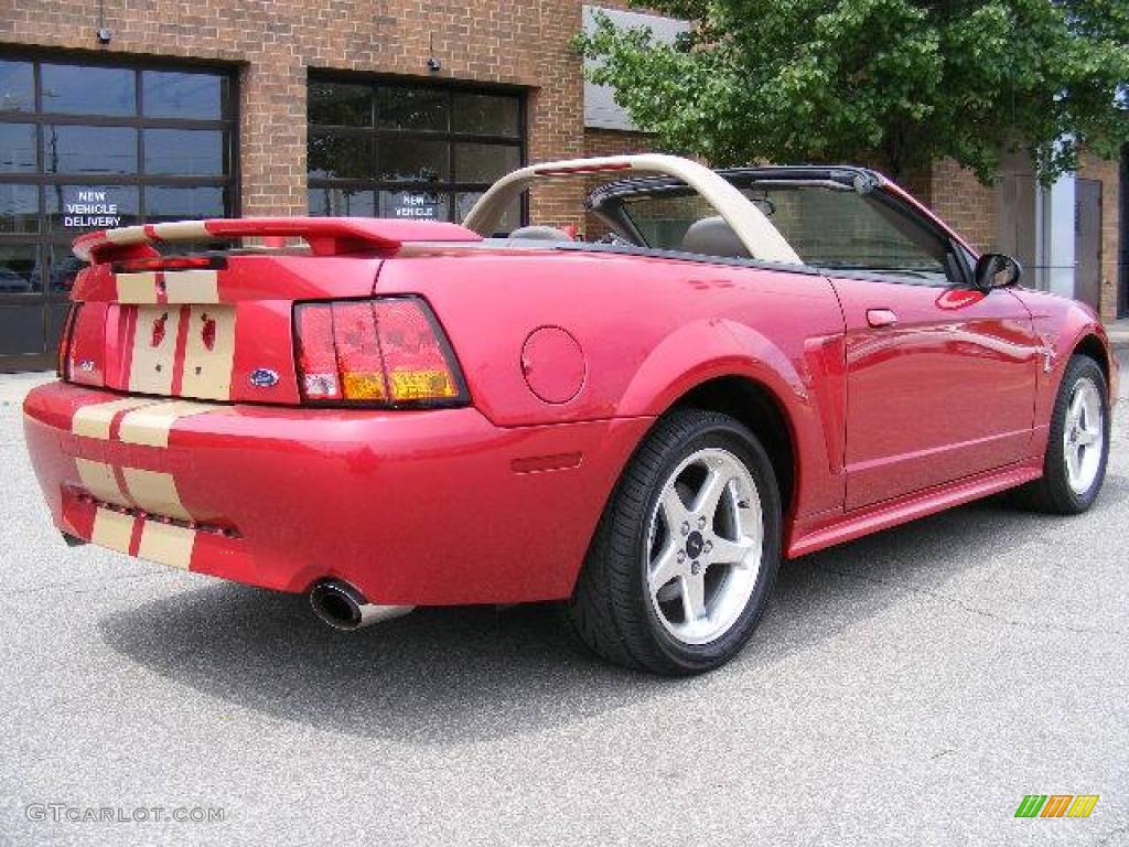 2001 Mustang Cobra Convertible - Laser Red Metallic / Medium Parchment photo #4