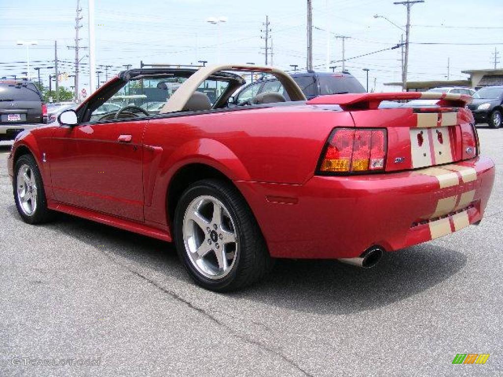 2001 Mustang Cobra Convertible - Laser Red Metallic / Medium Parchment photo #6
