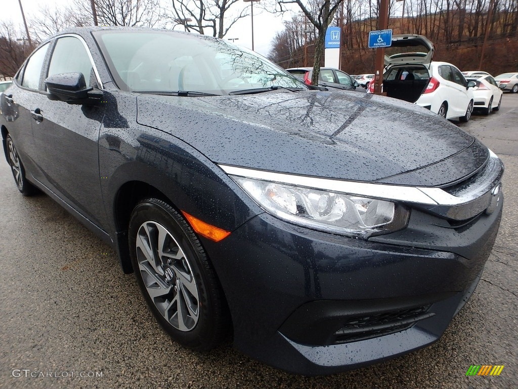 Cosmic Blue Metallic 2017 Honda Civic EX Sedan Exterior Photo #118285476