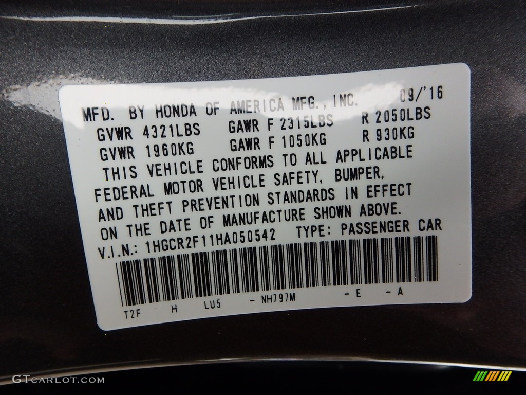 2017 Accord Sport Special Edition Sedan - Modern Steel Metallic / Black photo #10