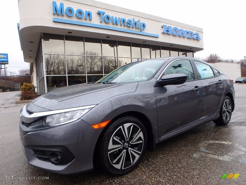 2017 Civic EX-T Sedan - Modern Steel Metallic / Ivory photo #1