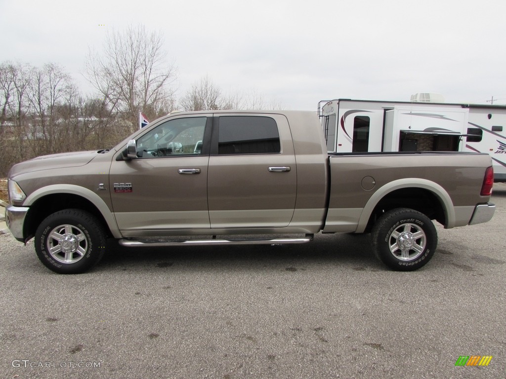 2010 Ram 2500 Laramie Mega Cab 4x4 - Austin Tan Pearl / Light Pebble Beige/Bark Brown photo #2