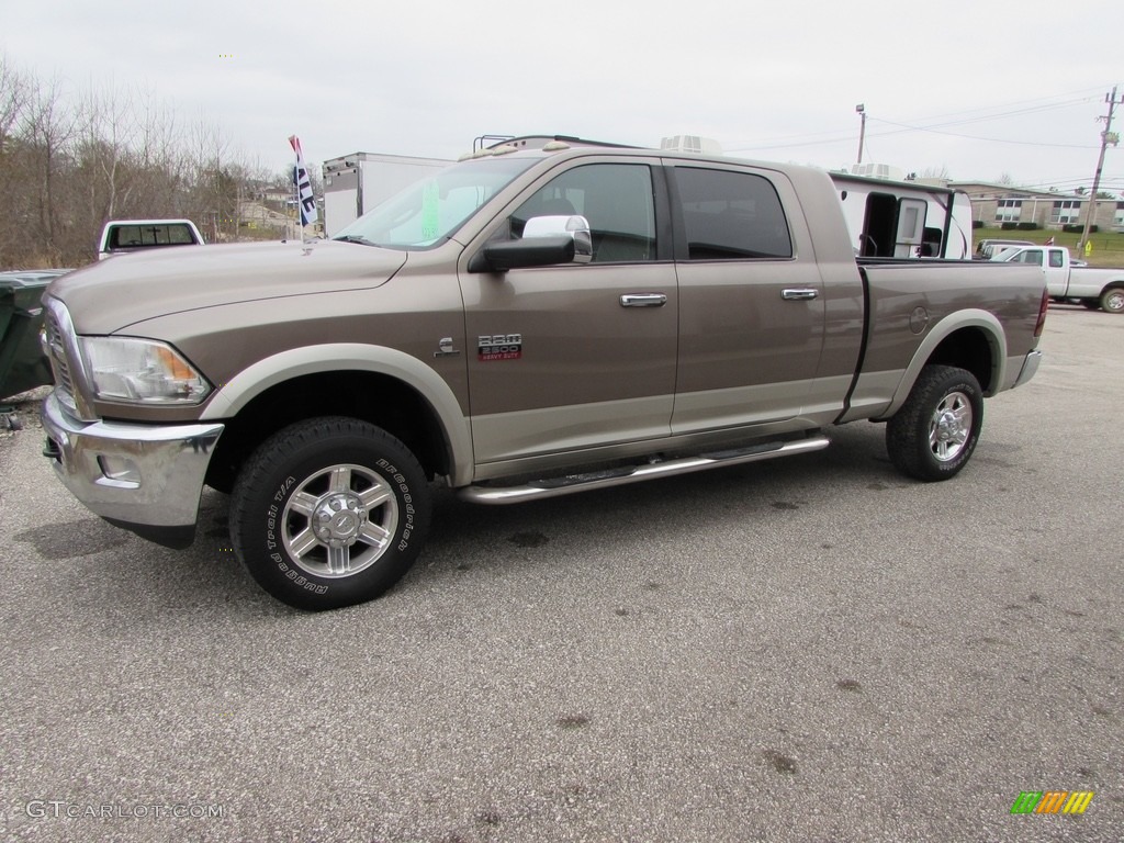 2010 Ram 2500 Laramie Mega Cab 4x4 - Austin Tan Pearl / Light Pebble Beige/Bark Brown photo #9