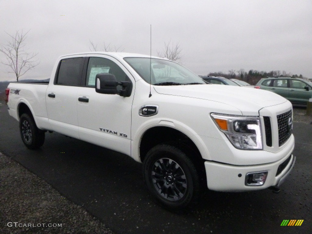 Glacier White Nissan TITAN XD