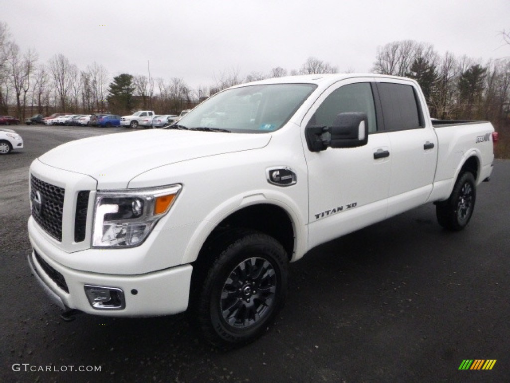 Glacier White 2017 Nissan TITAN XD PRO-4X Crew Cab 4x4 Exterior Photo #118299594