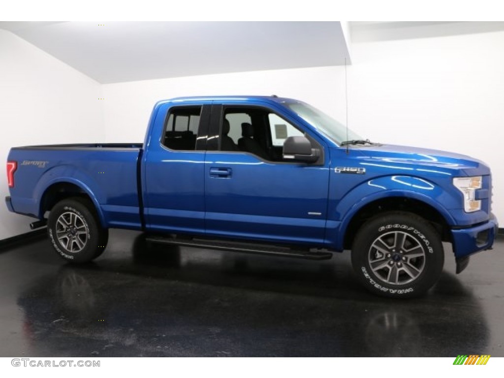 2017 F150 XLT SuperCab 4x4 - Lightning Blue / Black photo #1