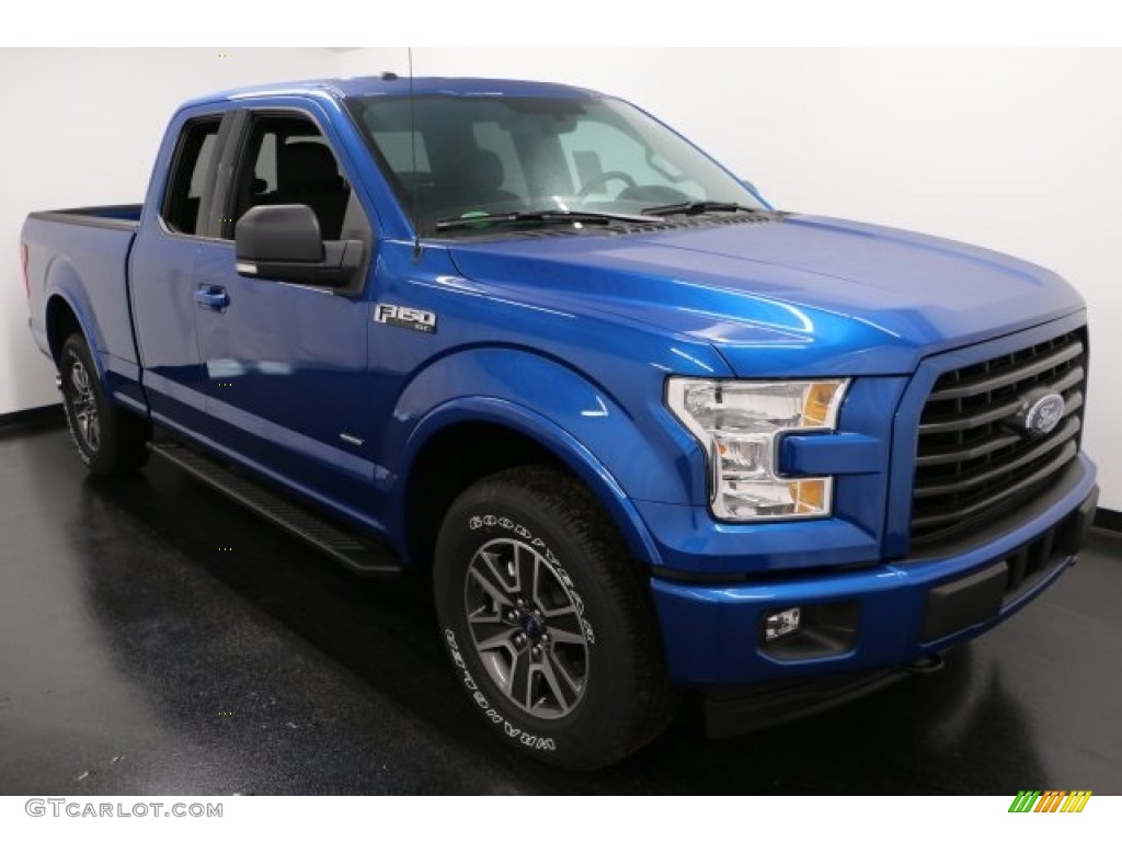 2017 F150 XLT SuperCab 4x4 - Lightning Blue / Black photo #6