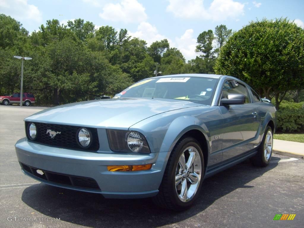 2007 Mustang GT Premium Coupe - Windveil Blue Metallic / Light Graphite photo #7