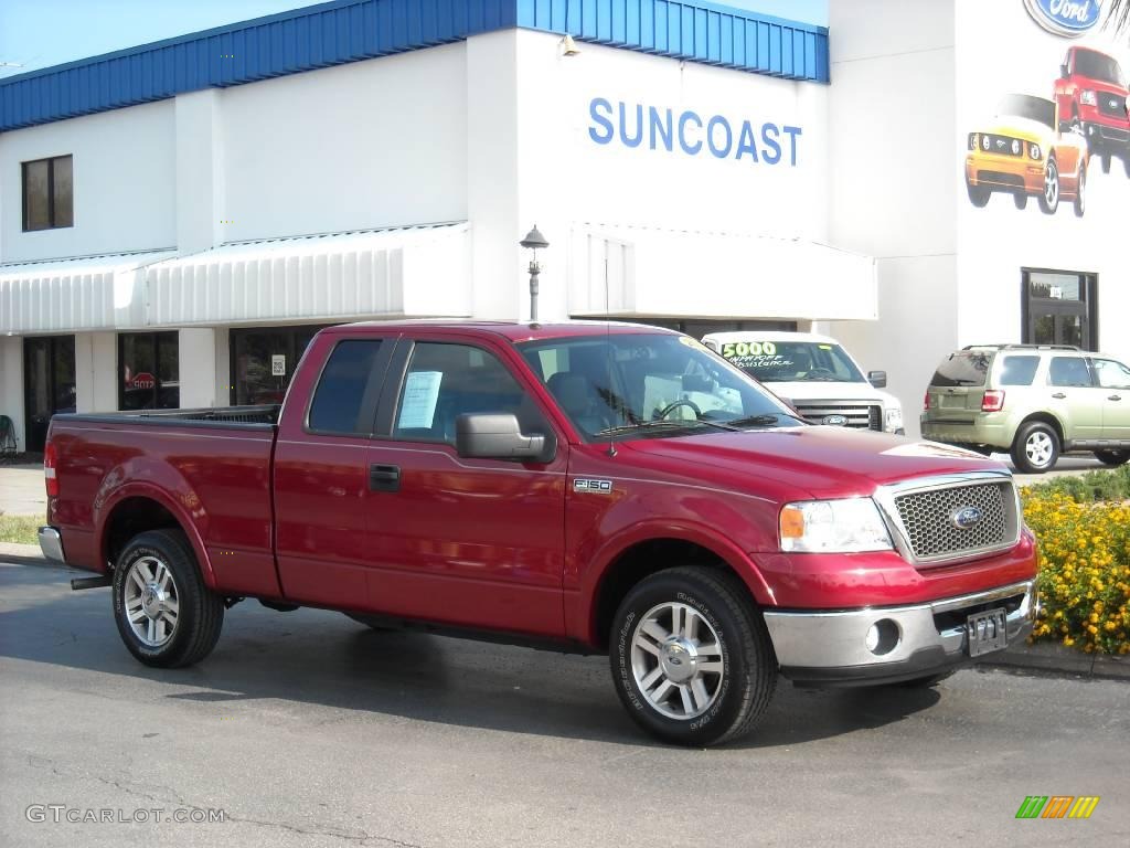 2007 F150 Lariat SuperCab - Redfire Metallic / Black photo #1