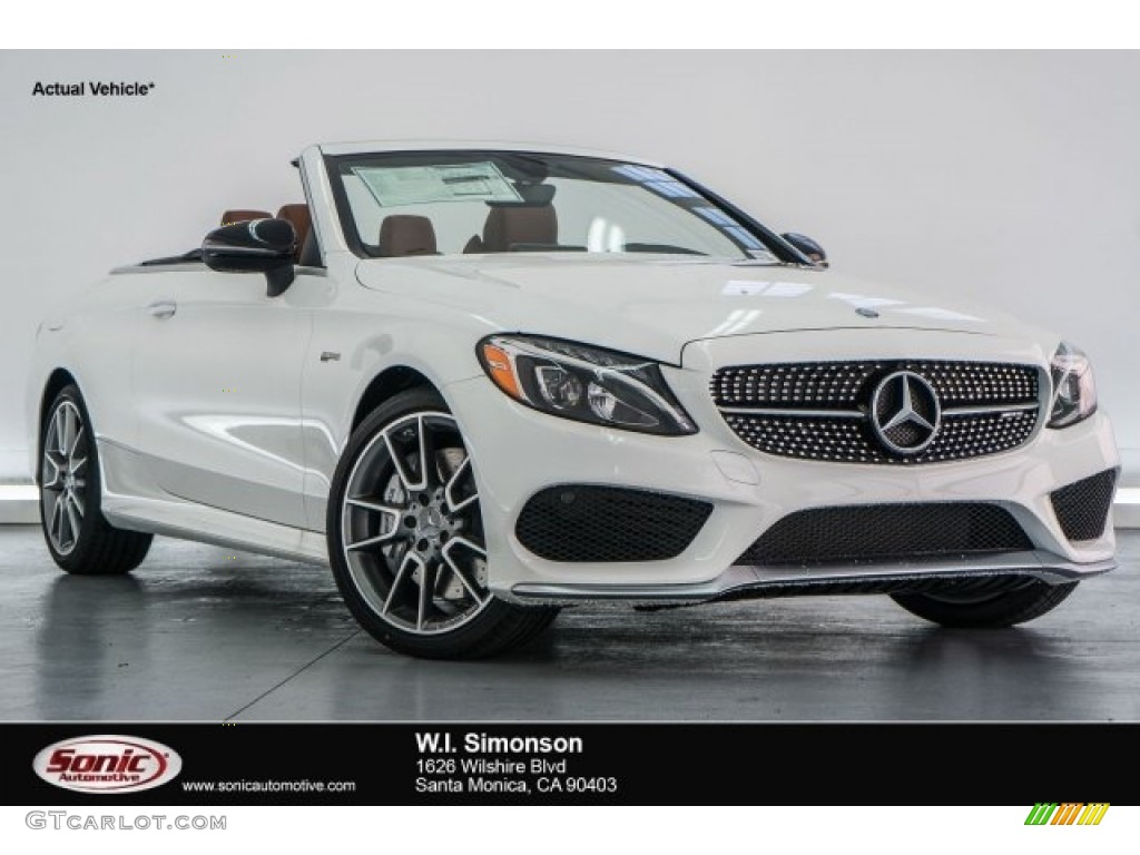 2017 C 43 AMG 4Matic Cabriolet - Polar White / Saddle Brown/Black photo #1