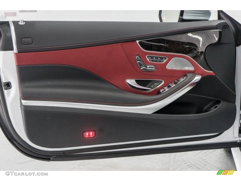 2017 Mercedes-Benz S 63 AMG 4Matic Cabriolet designo Bengal Red/Black Door Panel Photo #118311632