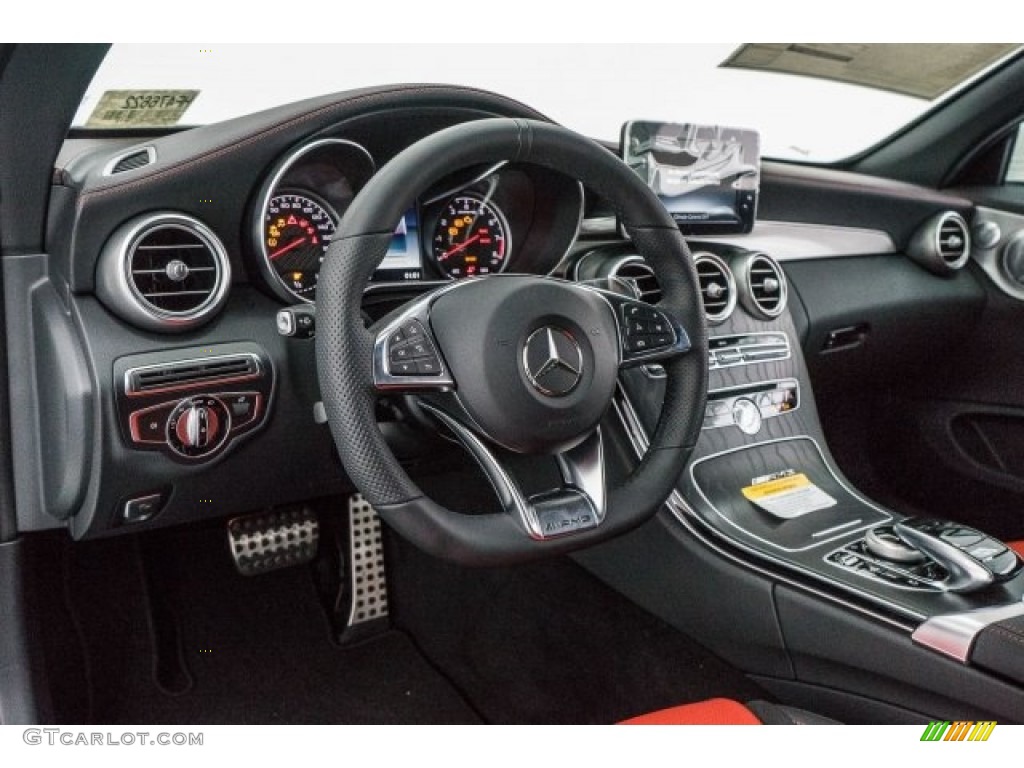 2017 Mercedes-Benz C 63 AMG Cabriolet AMG Black/Red Pepper Dashboard Photo #118311686