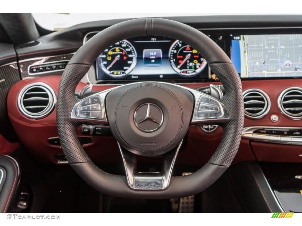 2017 Mercedes-Benz S 63 AMG 4Matic Cabriolet designo Bengal Red/Black Steering Wheel Photo #118312424