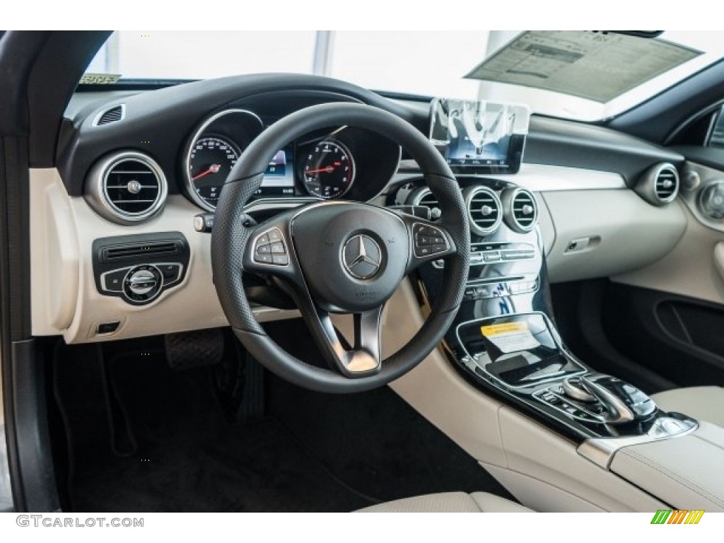 2017 Mercedes-Benz C 300 Cabriolet Crystal Grey/Black Dashboard Photo #118313240
