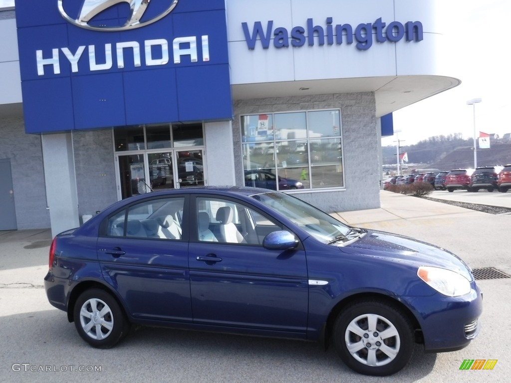 2007 Accent GLS Sedan - Dark Sapphire Blue / Gray photo #2