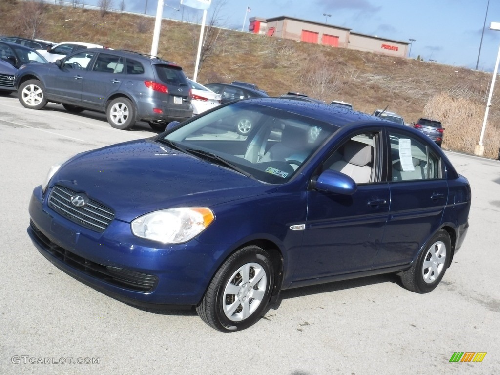 2007 Accent GLS Sedan - Dark Sapphire Blue / Gray photo #4
