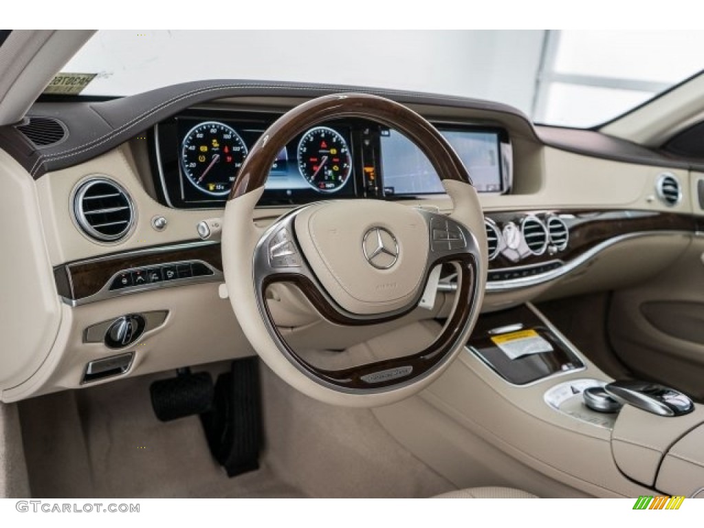 2017 Mercedes-Benz S 550 Sedan Silk Beige/Espresso Brown Dashboard Photo #118315985