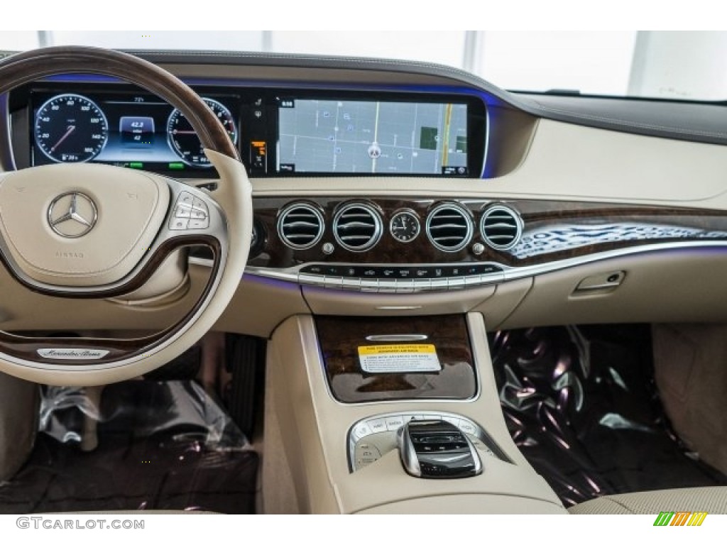 2017 Mercedes-Benz S 550e Plug-In Hybrid Silk Beige/Espresso Brown Dashboard Photo #118317370