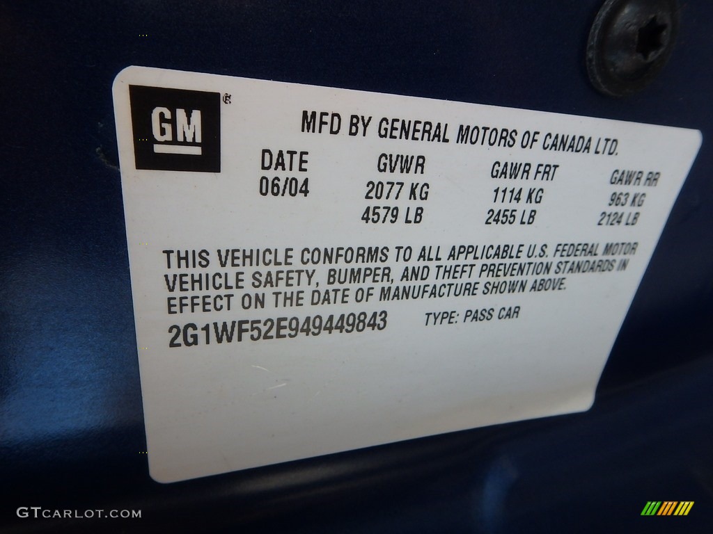 2004 Impala  - Superior Blue Metallic / Medium Gray photo #14
