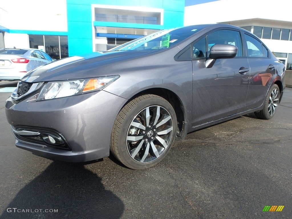 2015 Civic EX-L Sedan - Modern Steel Metallic / Gray photo #2