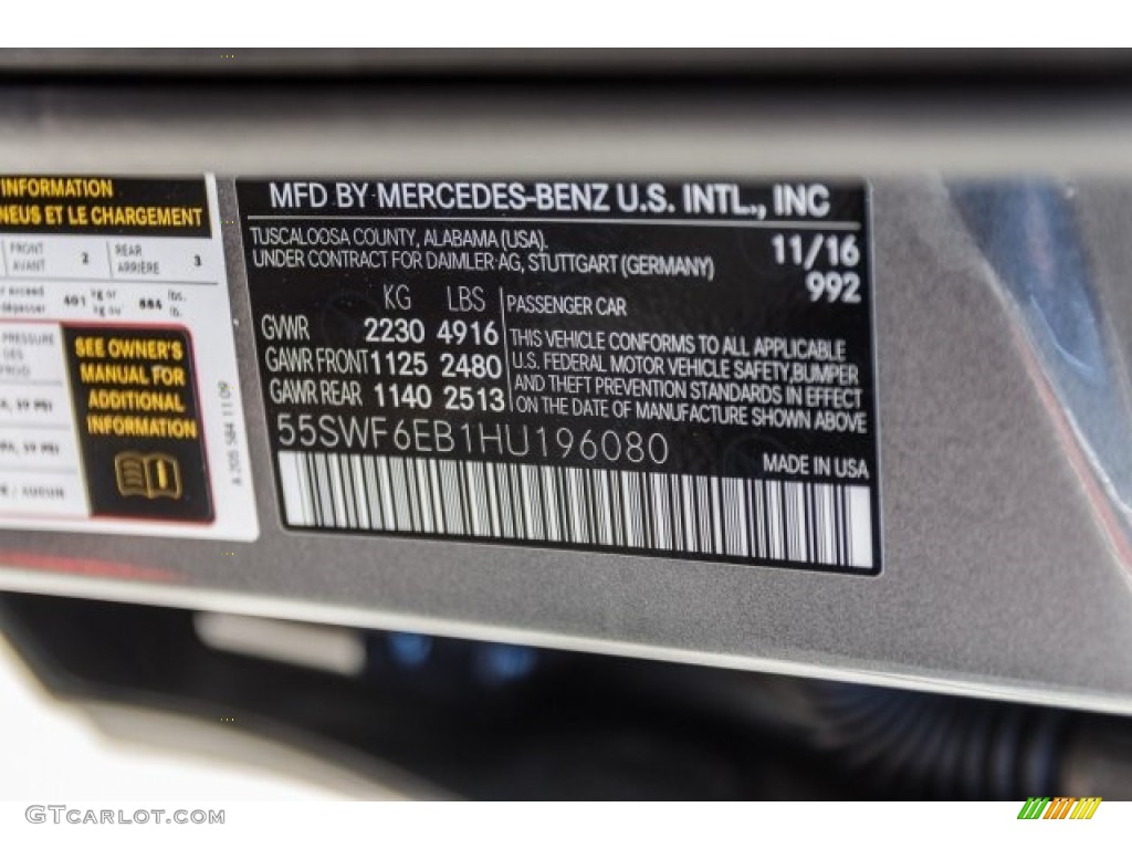 2017 C Color Code 992 for Selenite Grey Metallic Photo #118322555