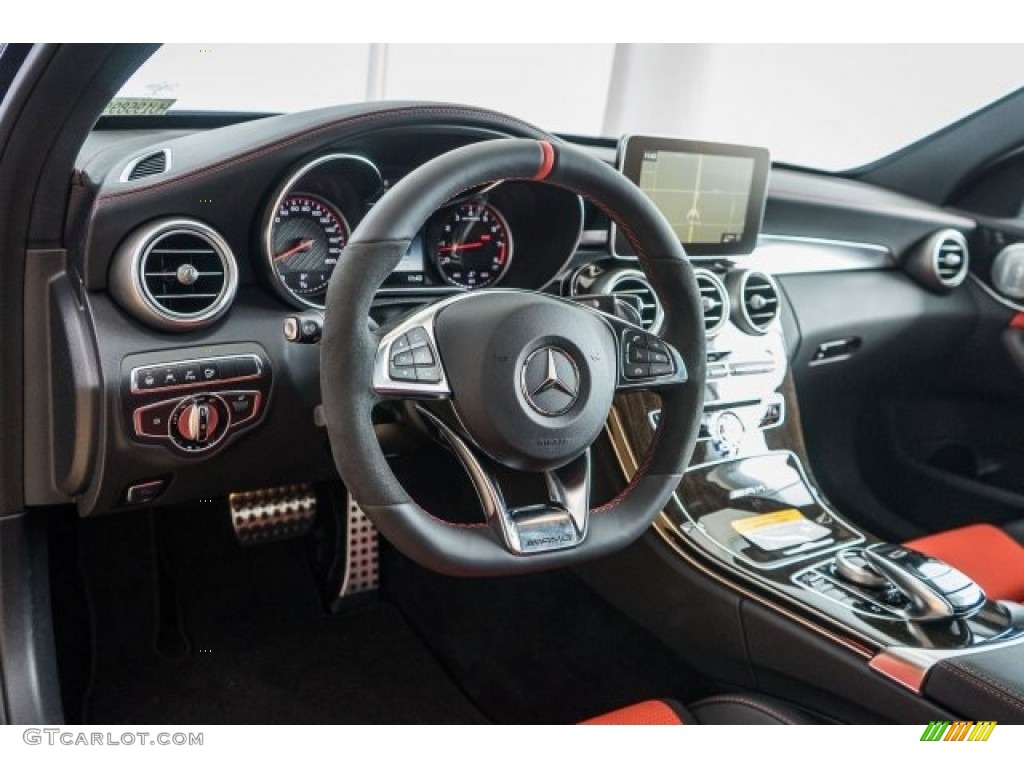 2017 Mercedes-Benz C 63 S AMG Sedan AMG Black/Red Pepper Dashboard Photo #118322699