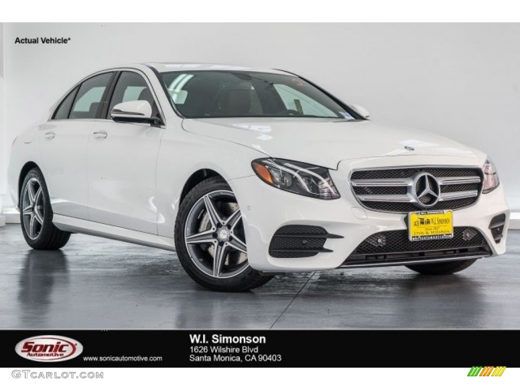 2017 E 300 Sedan - Polar White / Nut Brown/Black photo #1