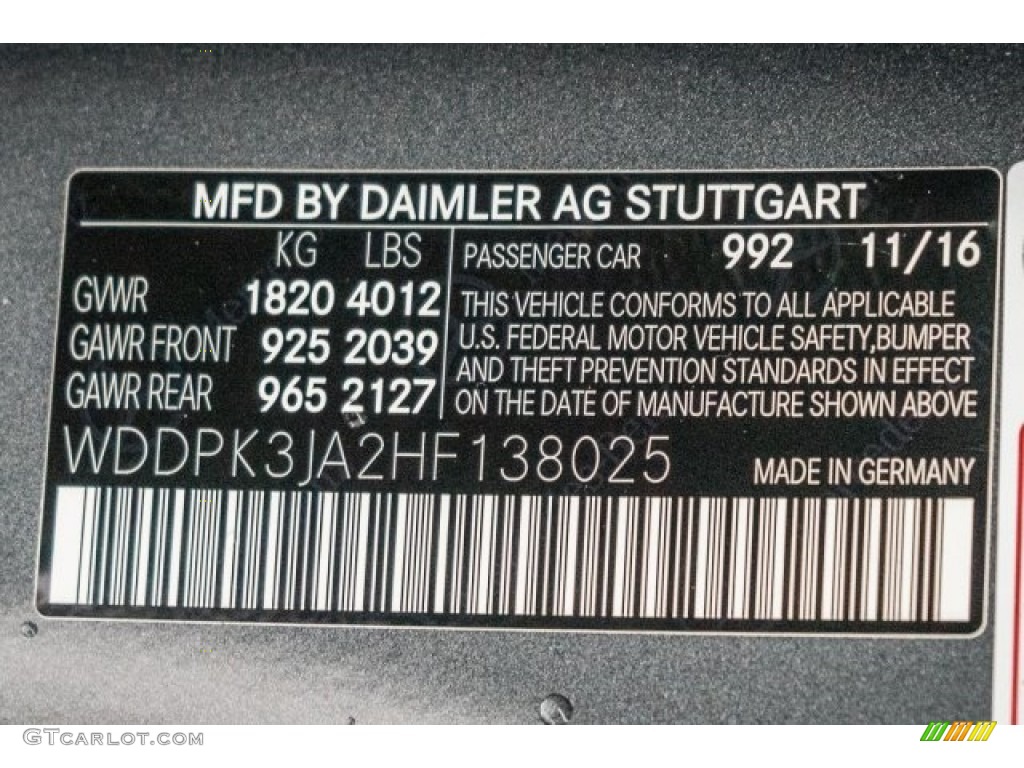 2017 SLC Color Code 992 for Selenite Grey Metallic Photo #118323104