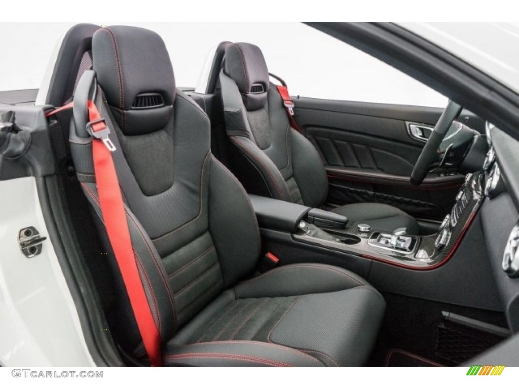 Black/DINAMICA w/Red Stitching Interior 2017 Mercedes-Benz SLC 43 AMG Roadster Photo #118323211