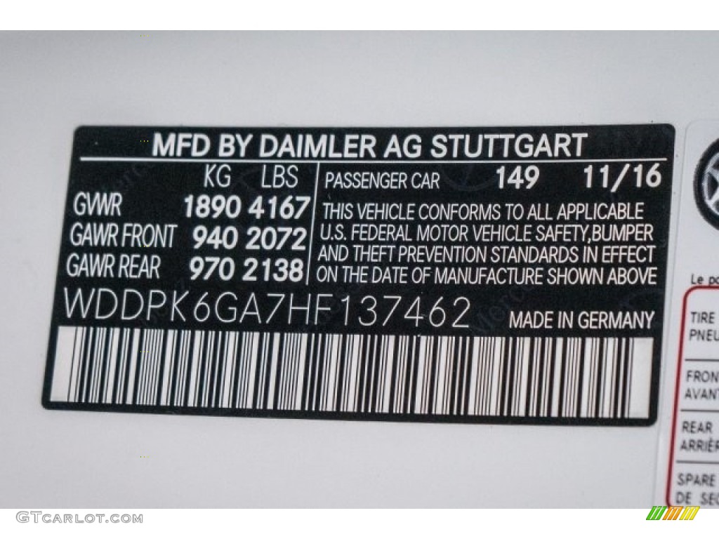 2017 SLC Color Code 149 for Polar White Photo #118323317