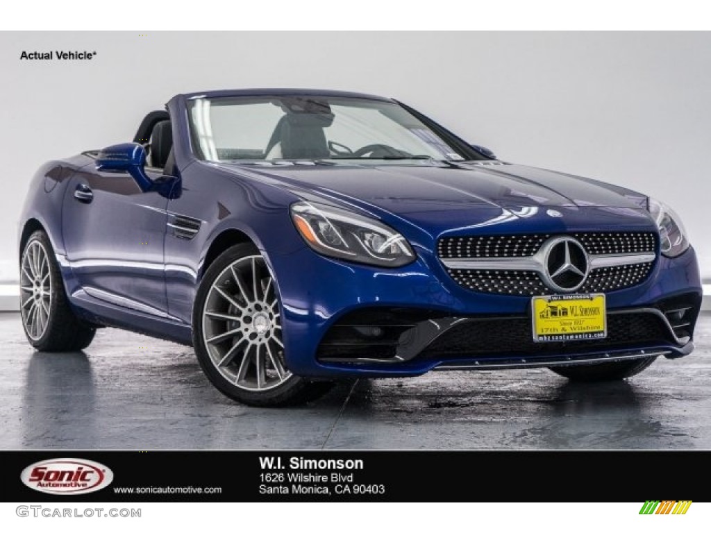 2017 SLC 300 Roadster - Brilliant Blue Metallic / Platinum White/Black photo #1