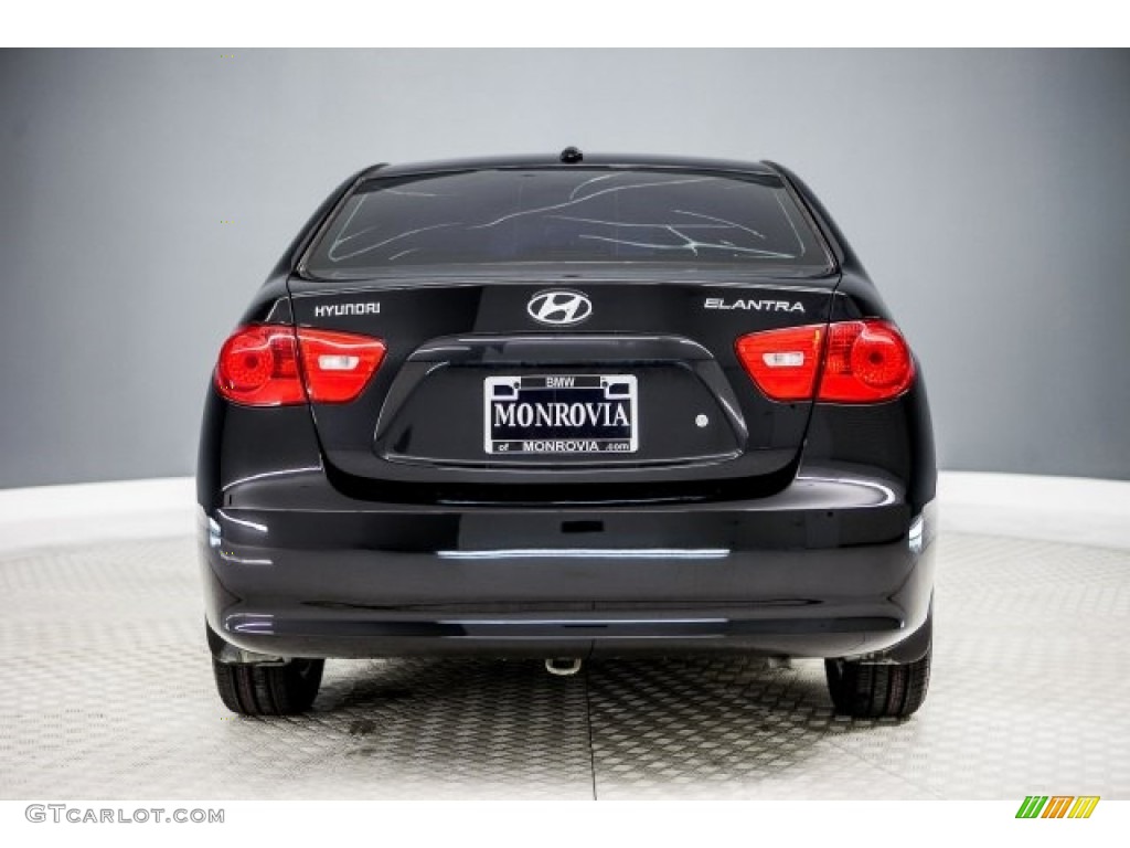 2008 Elantra GLS Sedan - Black Pearl / Gray photo #3