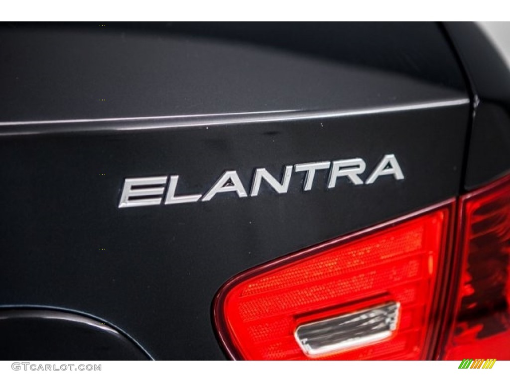 2008 Elantra GLS Sedan - Black Pearl / Gray photo #7